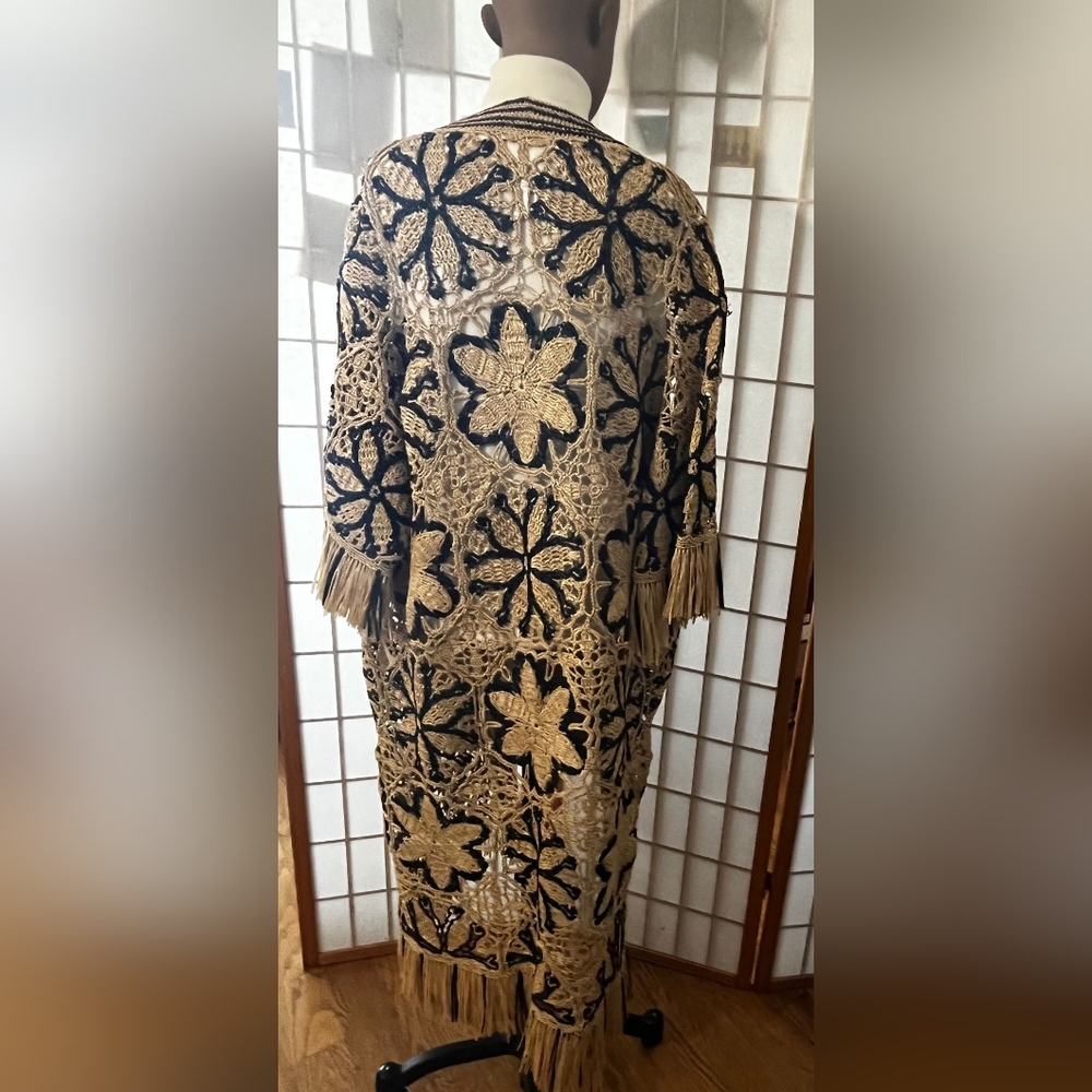 Oscar de la Renta 2020 Open Front Raffia Cardigan - Picture 7 of 13